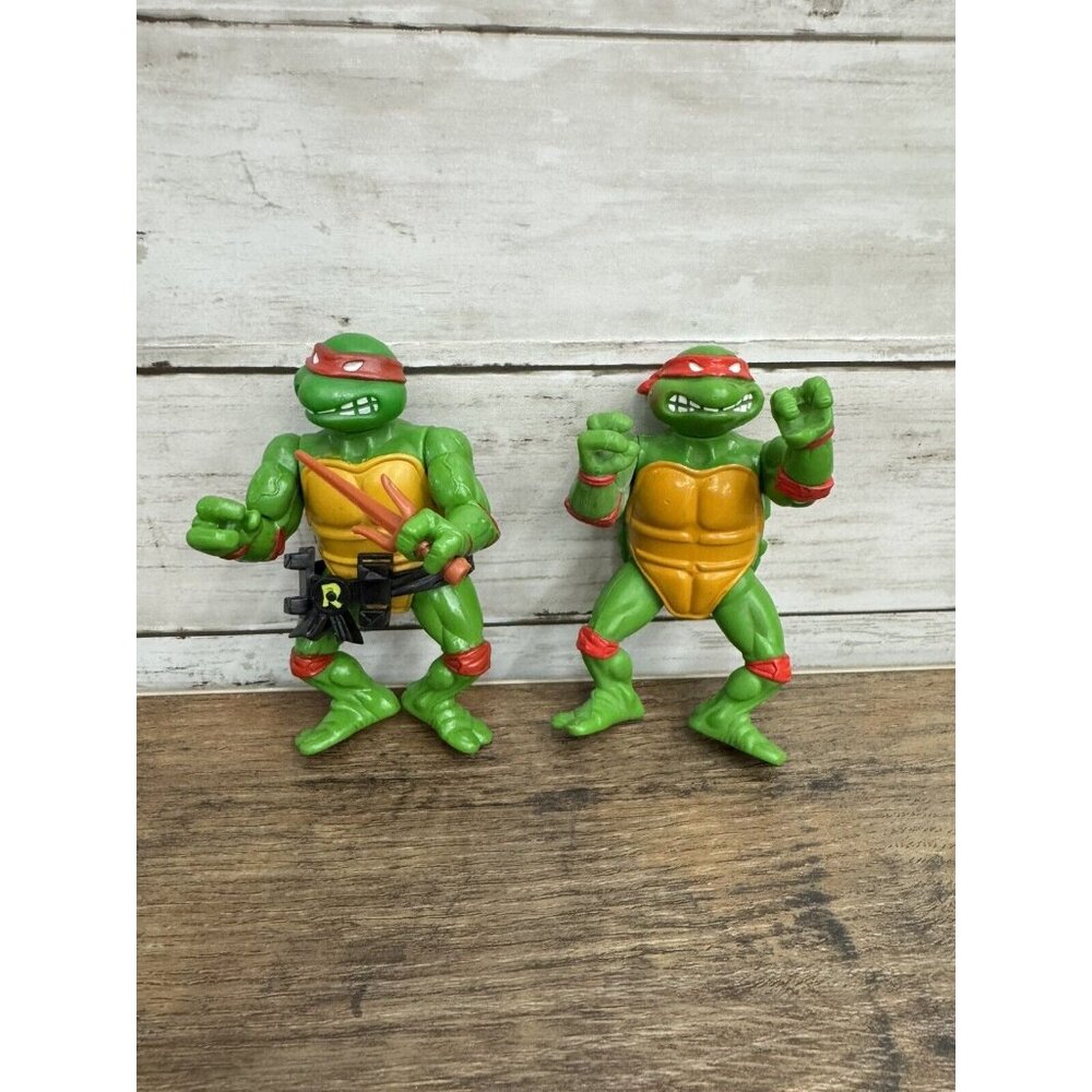 TMNT Raphael Lot of 2 Vintage Ninja Turtles Figures 1988